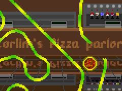 Zorlimin pizzaravintola on aika ahdas paikka kun yksi pahanen mato saa siellä moisen tungoksen aikaiseksi.