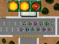 Startti tapahtuu oikeaoppisesti lähtövaloilla.