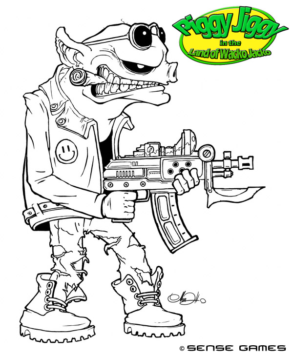 Piggy Jiggy itse kaikessa komeudessaan.